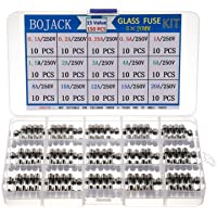 BOJACK 15 valores 150 Piezas 5x20mm Fusible de Tubo de Vidrio de rápido Soplo AMP 0.1 0.2 0.25 0.5 1 1.5 2 3 4 5 8 10 12…
